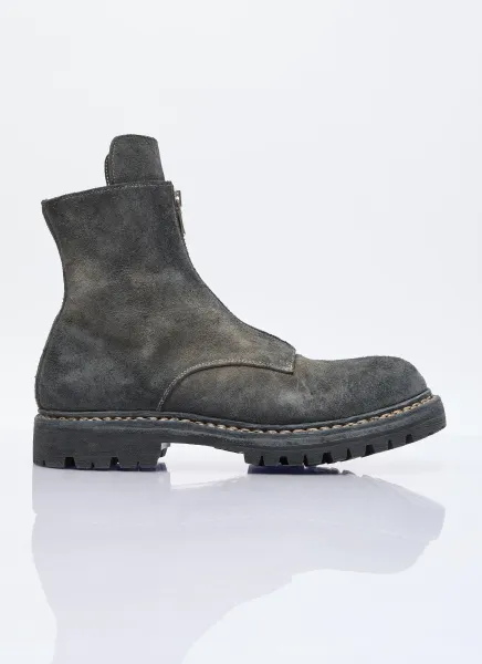 Zip-Up Suede Boots