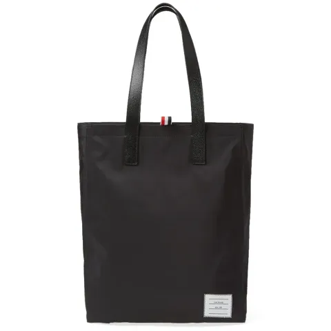 Leather Trim Weave Tote Bag