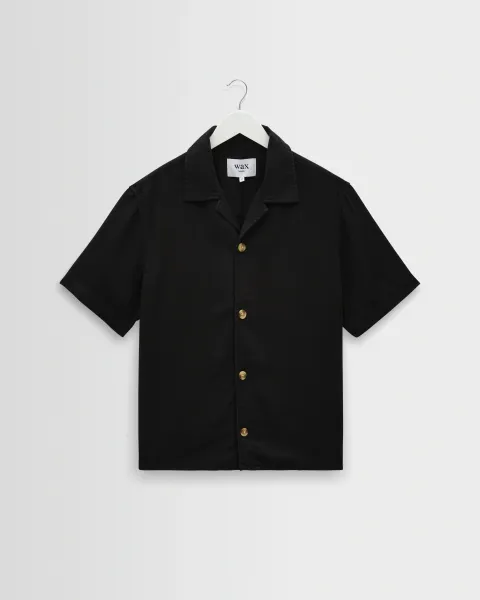 Curzon - Black Lyocell Twill Short-Sleeve Shirt