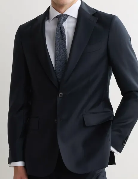 Jaeger Tailored Fit Pure Wool Suit Jacket Navy