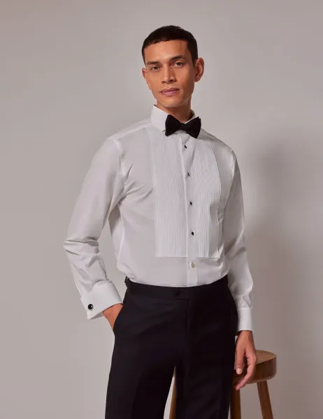 Hawes & Curtis Extra Slim Fit Easy Iron Pure Cotton Dinner Shirt White