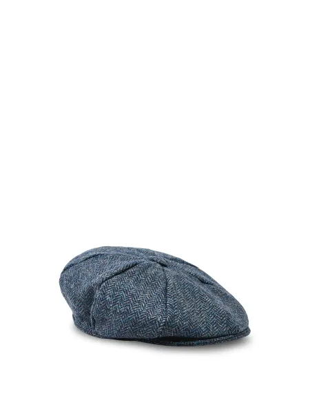 Dents Wool Durleigh 8-Piece Herringbone Flat Cap