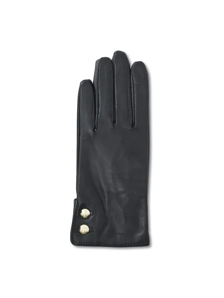 Lauren Ralph Lauren Leather Button Gloves