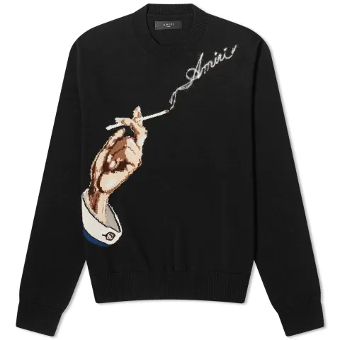 Smoke Logo Intarsia Crew Sweater