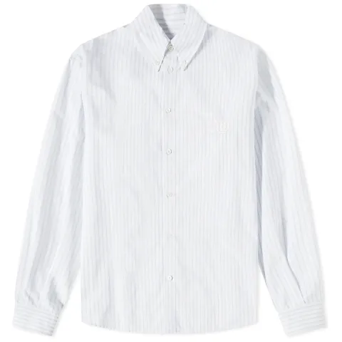 Logo Button Down Stripe Shirt