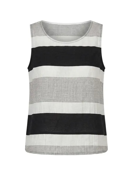 James Lakeland Holiday Striped Linen Blend Top