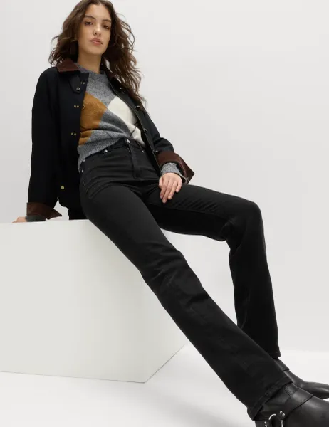 Marks & Spencer Magic Shaping High Waisted Straight Leg Jeans Black