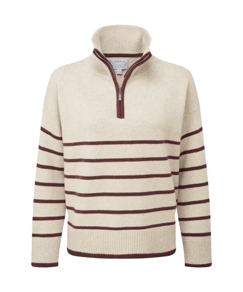 Schöffel Country Sandsend Quarter Jumper - Oatmeal/Port
