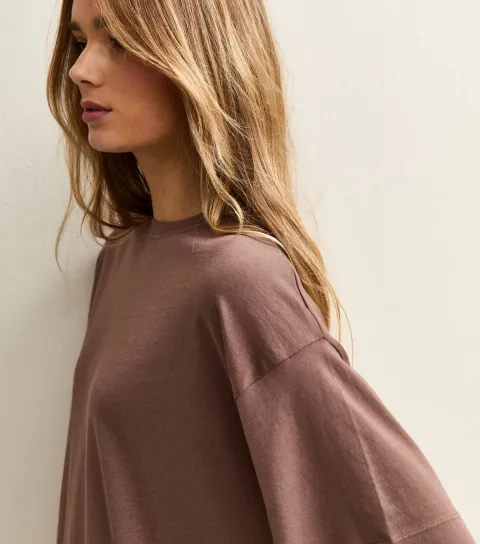 Women's Dark Brown Oversized T-Shirt