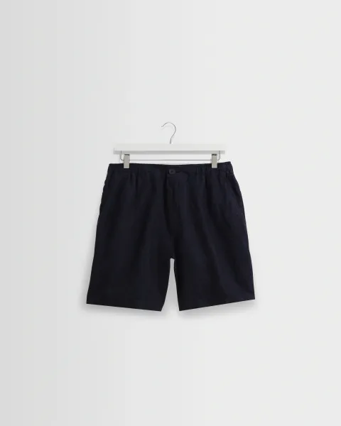 Kurt - Navy Washed Linen Shorts