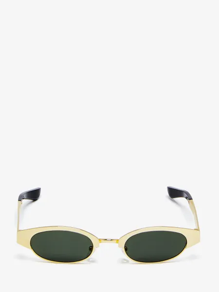 McQueen Ellipse Metal Sunglasses