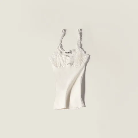 Cotton and lace top