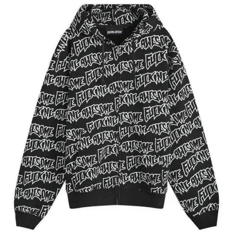 AOP Stamp Zipped Hoodie