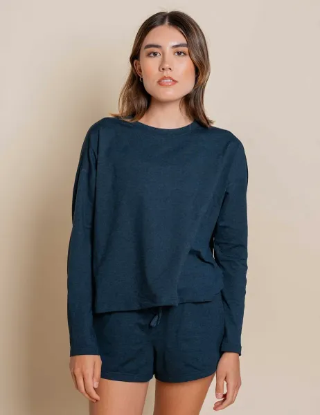 Adidas ReSet Crew Neck Oversized Top Navy