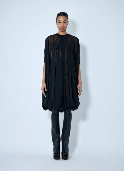 Draped Sheer Overlay Dress