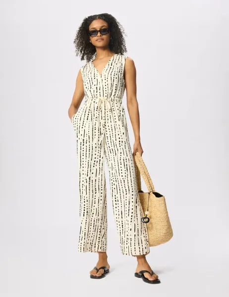 Whistles Printed Tie Detail Jumpsuit