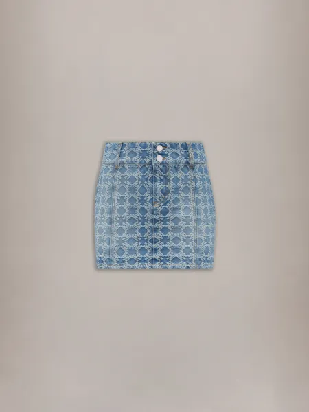 WOMEN - WOMEN'S MA QUAD JACQUARD MINI SKIRT - Stone Indigo