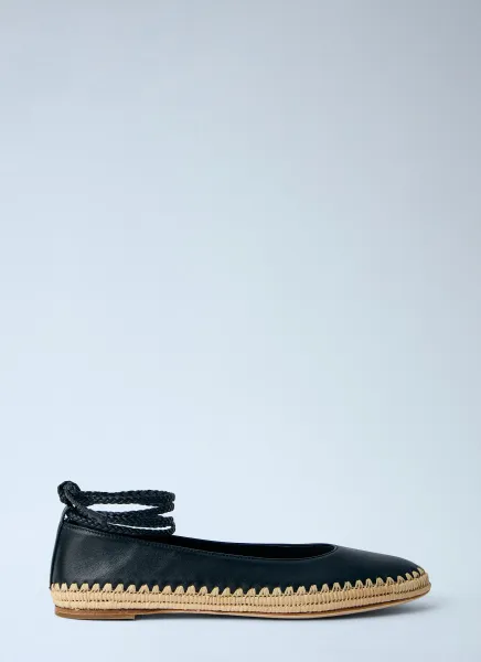 Leather Espadrille Flats