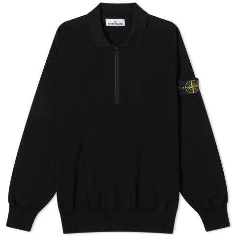 Soft Cotton Long Sleeve Knitted Polo Shirt
