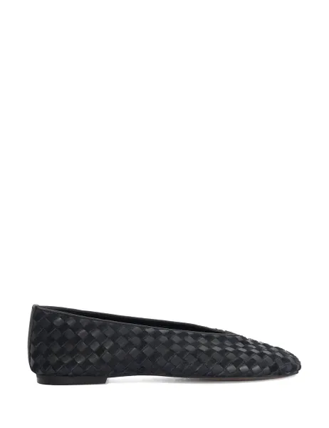 Dune London Leather Woven Ballet Pumps