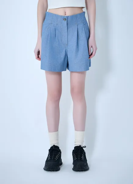 High-Waisted Pleated Shorts