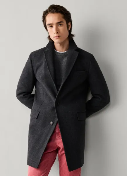 Hackett Wool-Cashmere Overcoat With Bib
