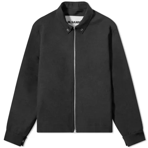 Snap Down Collar Zip Jacket