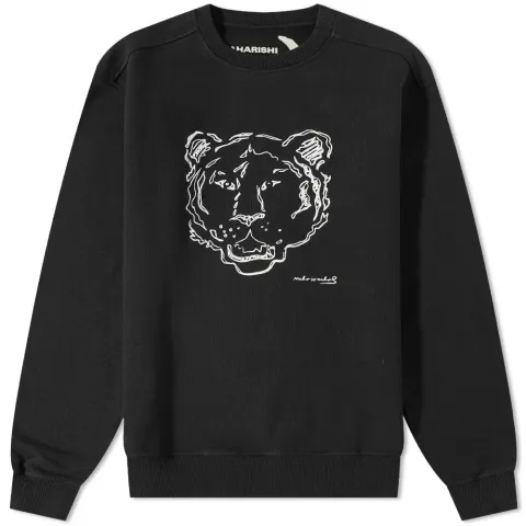 Warhol Tiger Embroidered Crew Sweat