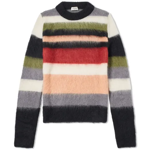 Mohair Stripe Crew Knit