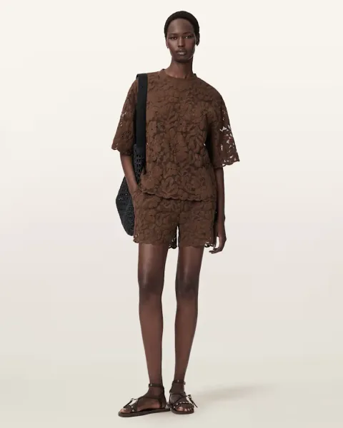 Amelie Oversized Short Sleeve Lace T-Shirt