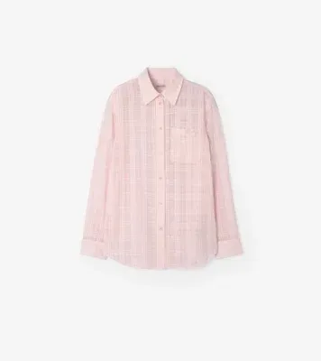 Classic Fit Check Cotton Shirt in Frosty pink