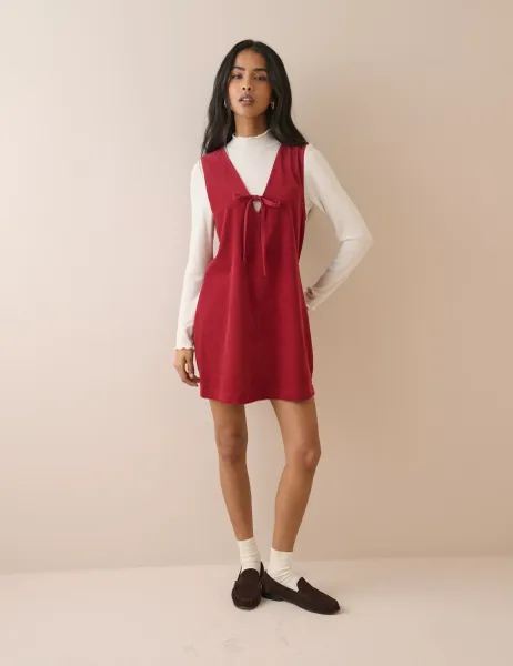 Nobody's Child Cord V-Neck Mini Dress