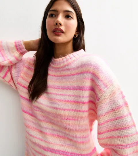 Women's Pink Striped Jumper