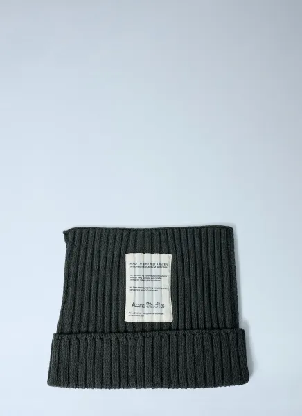Ribbed Square Beanie Hat