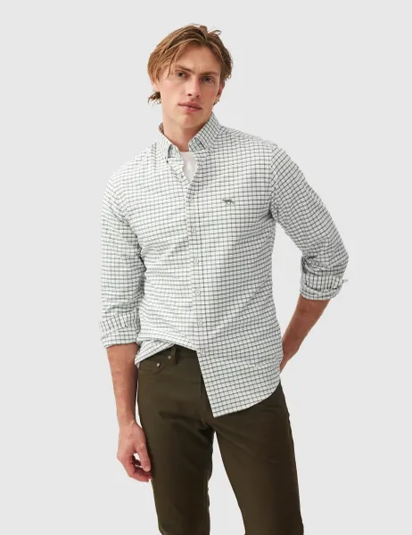 Rodd & Gunn Slim Fit Pure Cotton Oxford Shirt White Mix