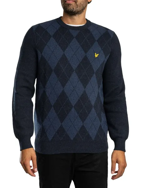 Lyle & Scott Cotton Merino Argyle Jumper