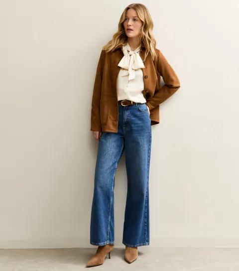 Women's Cream Striped Pussybow Neck Blouse