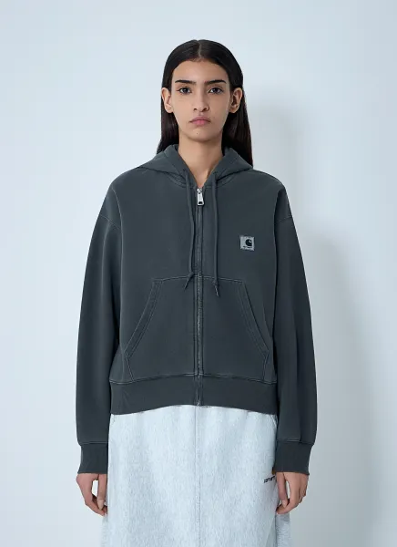 Hooded Logo Motif Sweatshirt