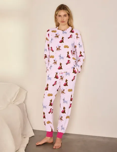 Chelsea Peers Jersey Fairy Tale Dogs Cuffed Pyjama Set