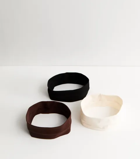 Pack of 3 Brown Stretchy Headbands