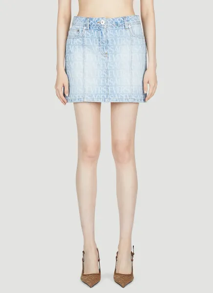 Denim Jacquard Mini Skirt