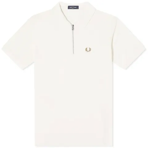 Textured Zip Neck Polo