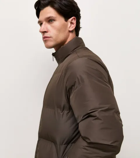 Men's Dark Brown Heatseal Puffer Jacket