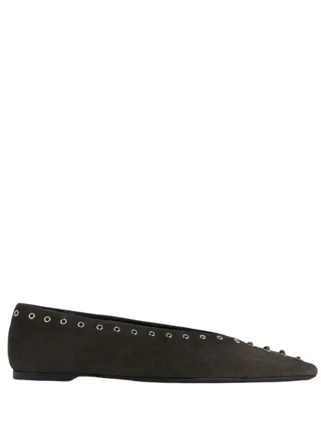 Suede Lace Up Ballerinas Pepper