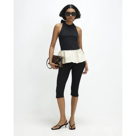 River Island Racer Neck Hybrid Peplum Top