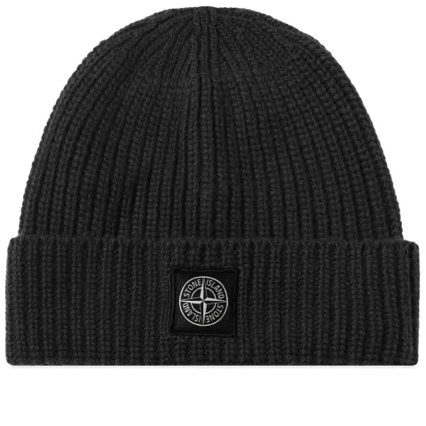 Wool Patch Beanie Hat