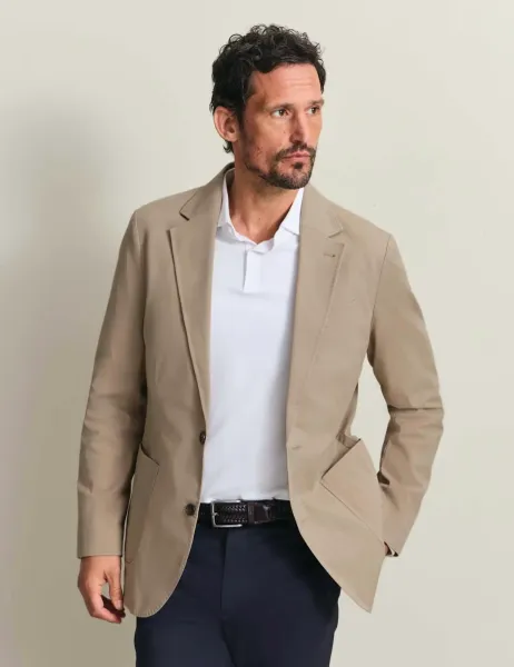 Charles Tyrwhitt Slim Fit Cotton Rich Stretch Blazer Taupe
