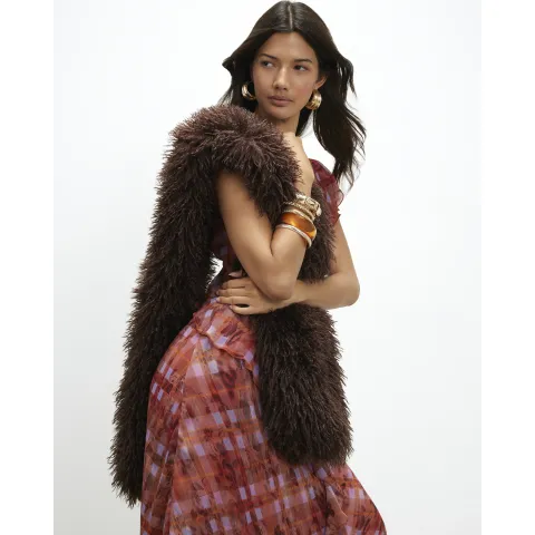 River Island Faux Mongolian Fur Scarf
