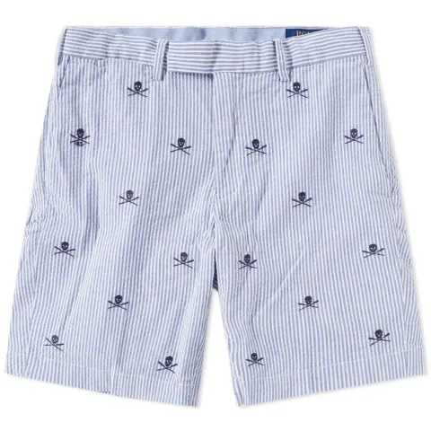Seersucker Embroidered Short