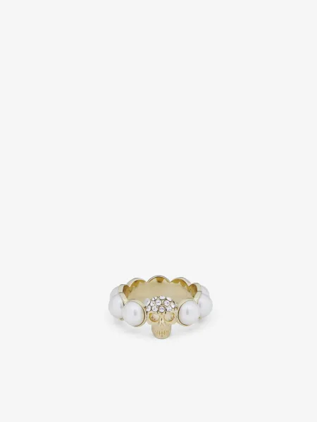 Skull and Pearl Ring
